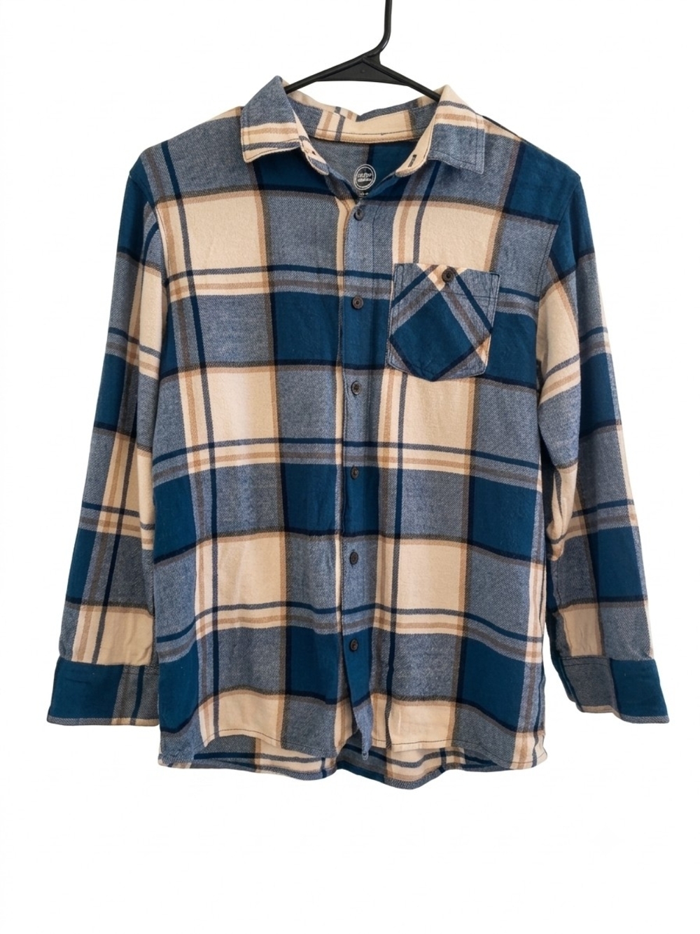 For Children wonder nation Size L Blue and Cream Plaid Shirt